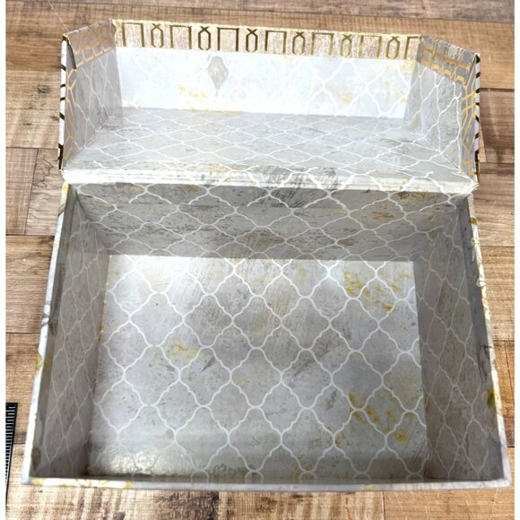 Decorative Floral Bird Storage Box With Geometric Gold Trim - Picture 5 of 8